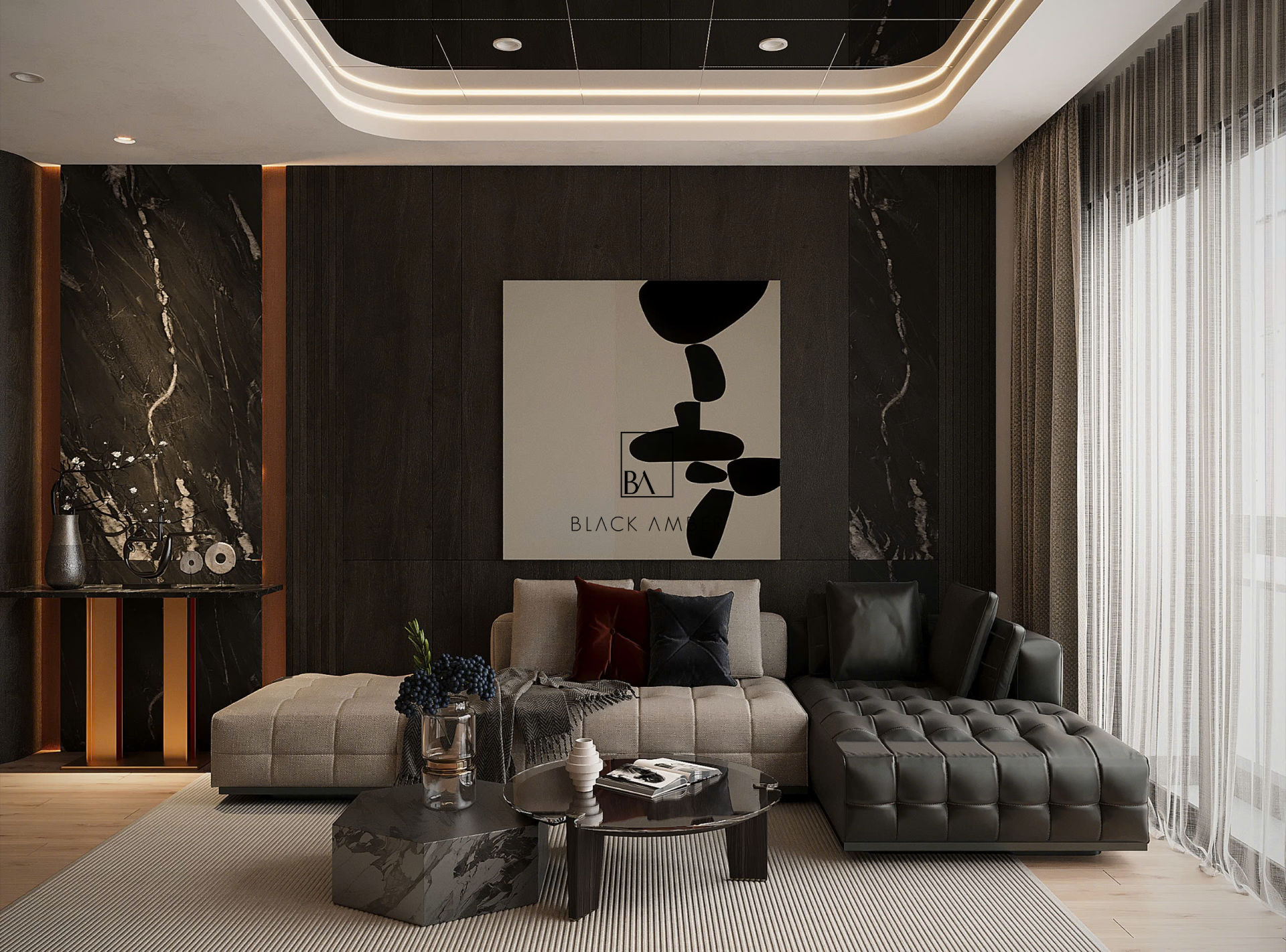 blackamber thiet ke noi that dien singapore phong khach 01