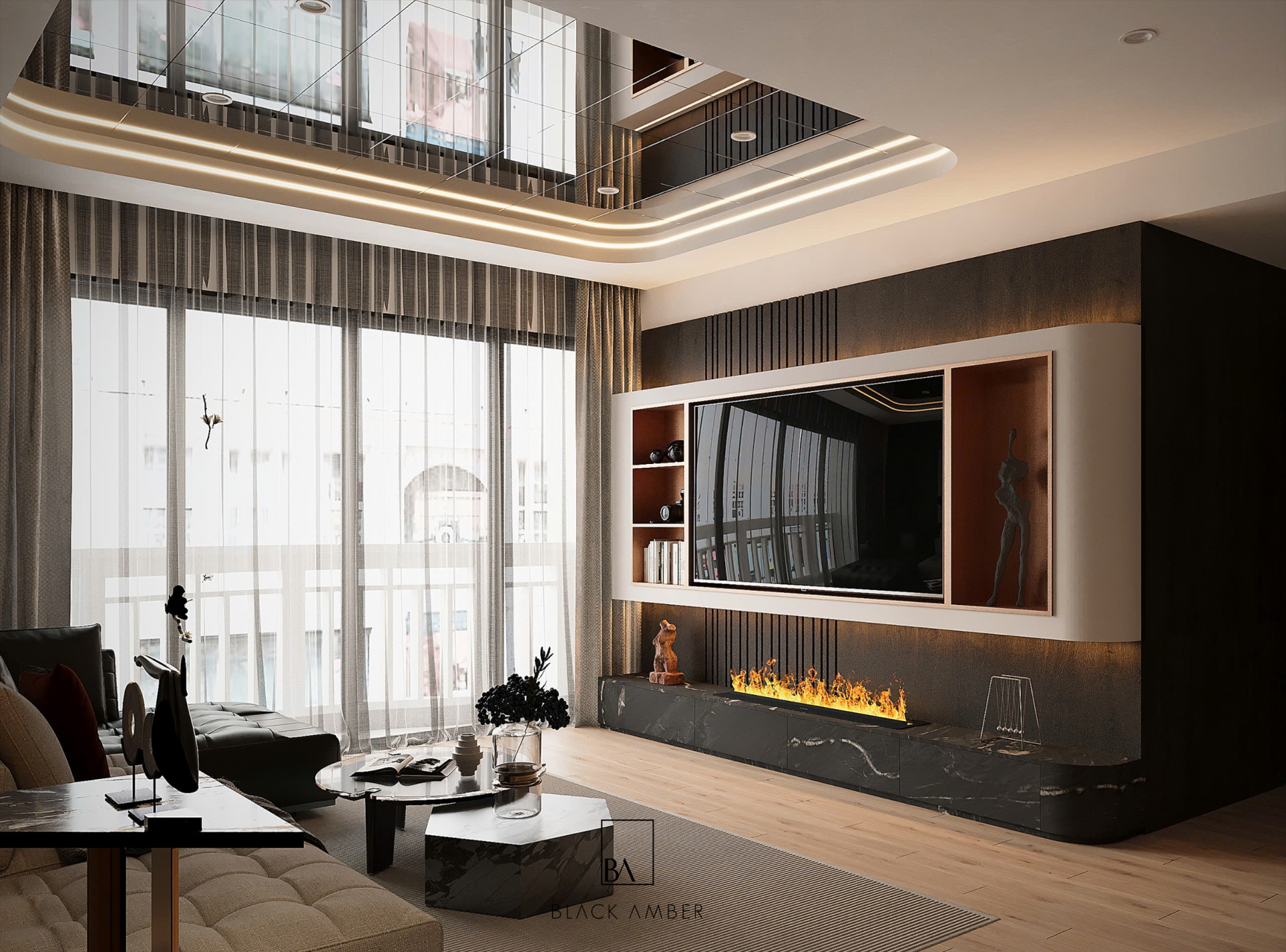blackamber thiet ke noi that dien singapore phong khach 03