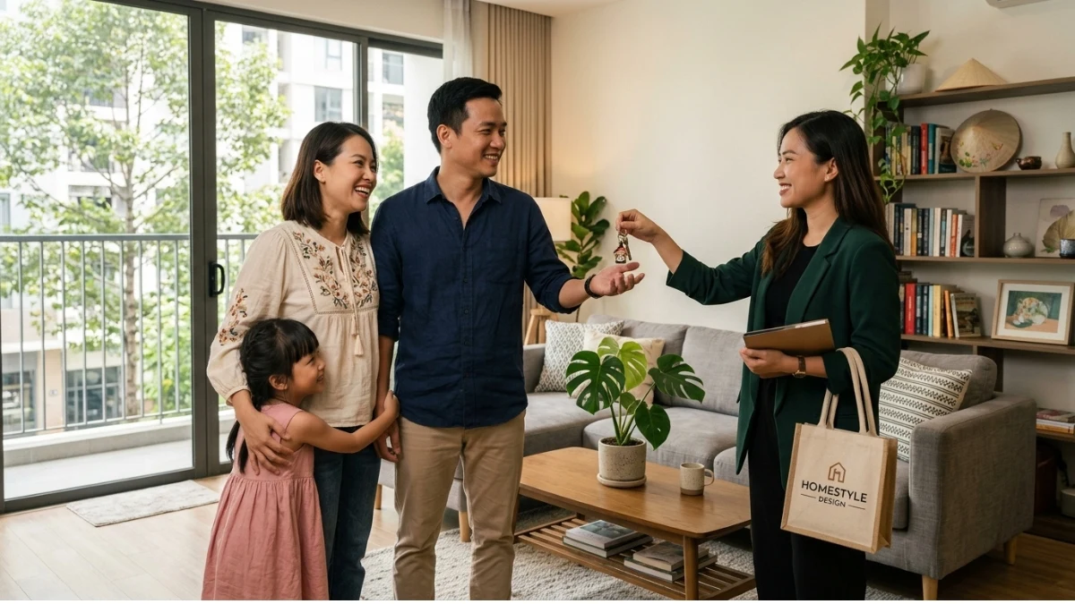 bàn giao nội thất chung cư hoàn thiện cho khách hàng