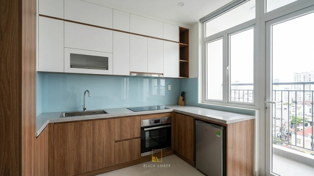 báo giá nội thất căn hộ Đà Nẵng khu bếp hiện đại chống ẩm