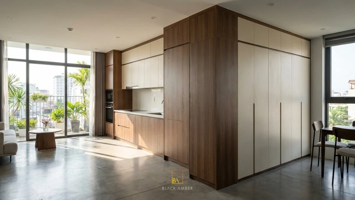 hệ tủ lưu trữ và tủ bếp chống ẩm cho căn hộ Đà Nẵng