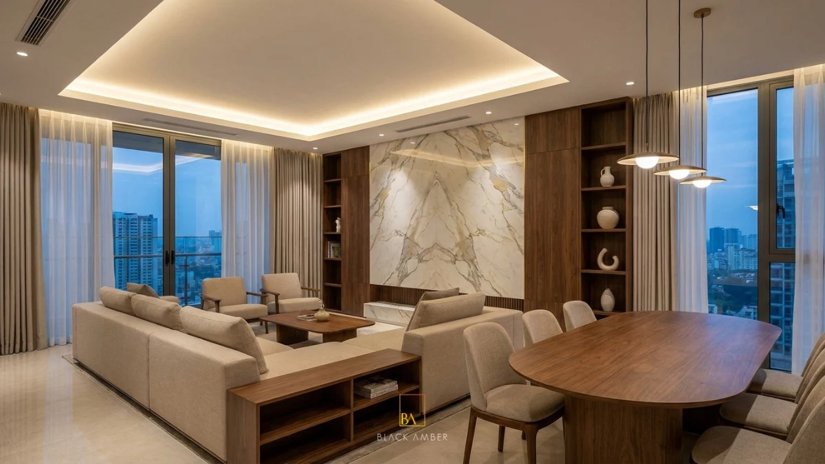 báo giá nội thất căn hộ Đà Nẵng 3 phòng ngủ phong cách modern luxury